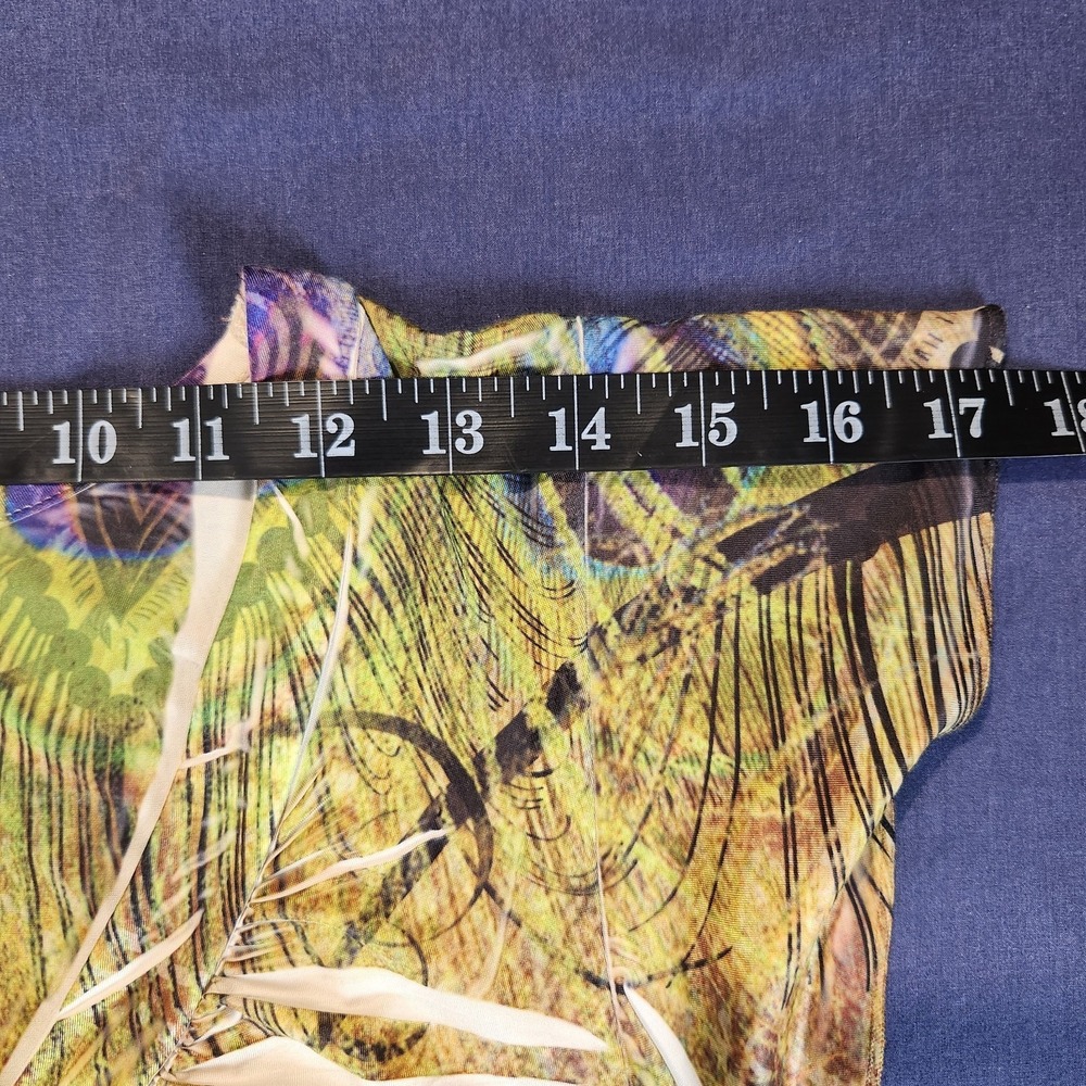Unity World Wear Peacock Print Flutter Sleeve Boho Dress L/XL* - Picture 10 of 14